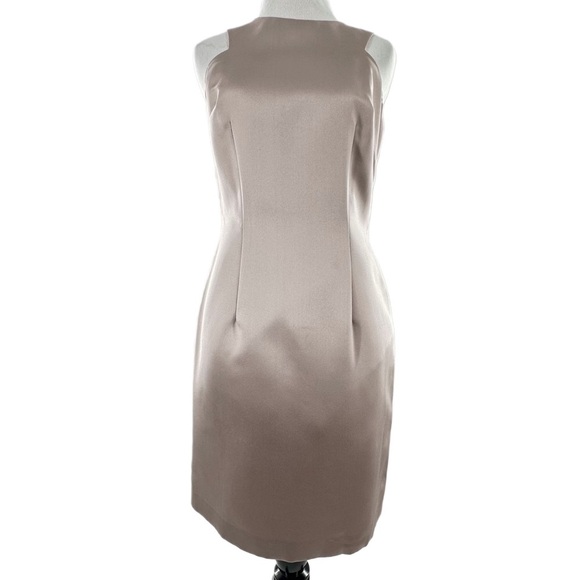 Laundry by Shelli Segal dress 4 champagne 
taupe cocktail wedding guest 90s - Picture 1 of 12